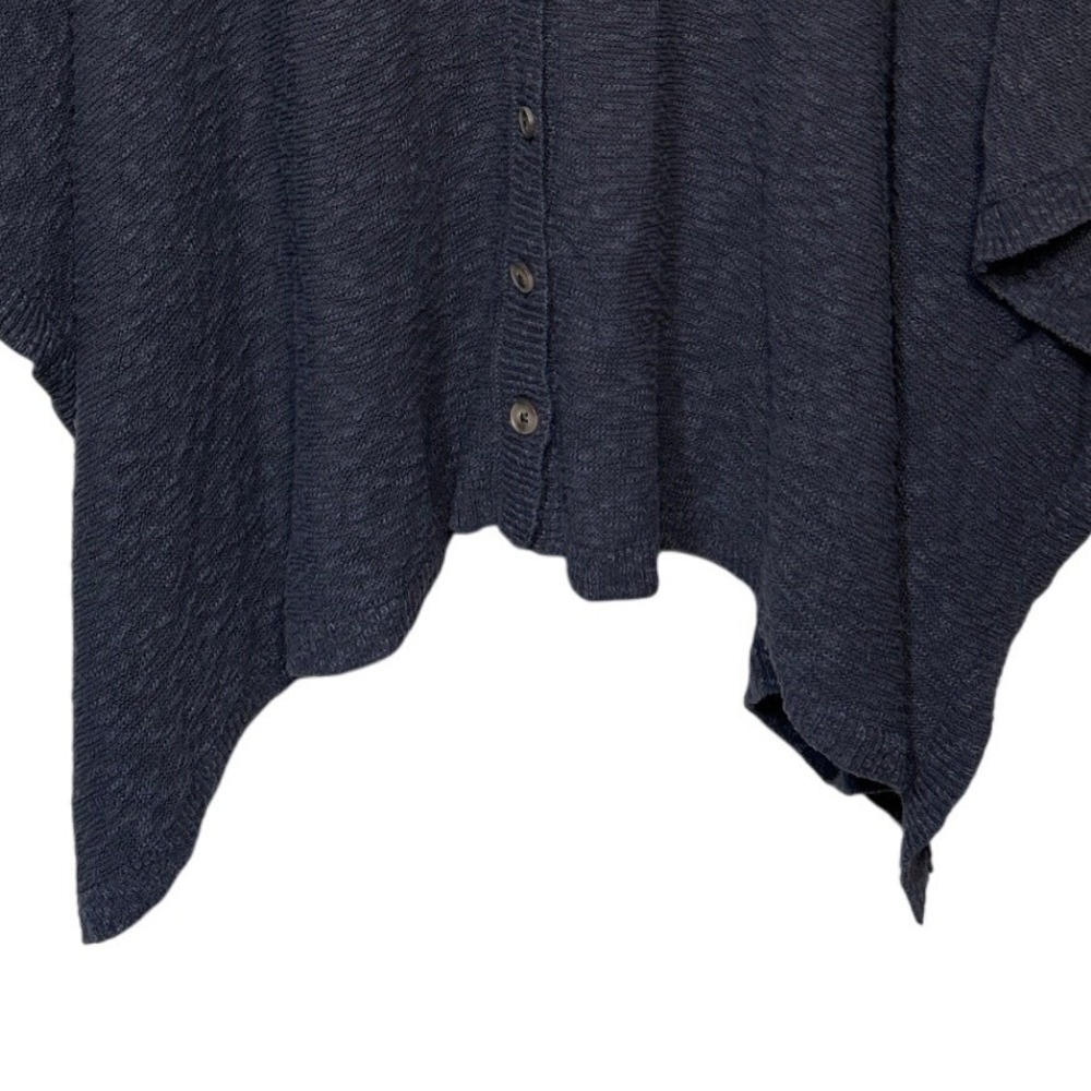 J. Jill Textured Knit Poncho Shawl Blue-Gray Women's One Size Fall Boho - Picture 5 of 10